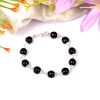 Black agate faceted bracelet in pure silver flower caps - To enhances confidence