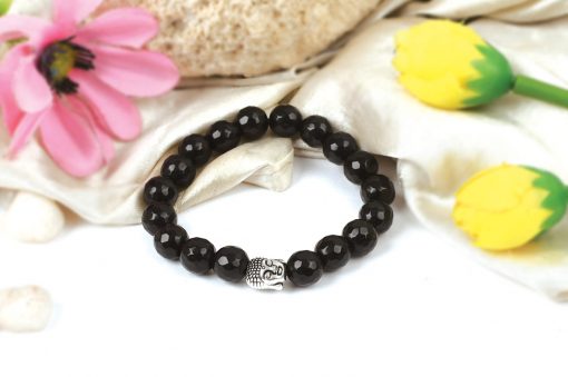 Black Agate with Buddha Bracelet To Brings good luck and tranquility