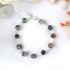 Black Cats Eye Bracelet in silver caps - To help remove fear, sorrow and obstacles from life