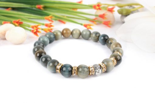 Black Cats Eye with Buddha Bracelet - To bring good fortune and remove fears