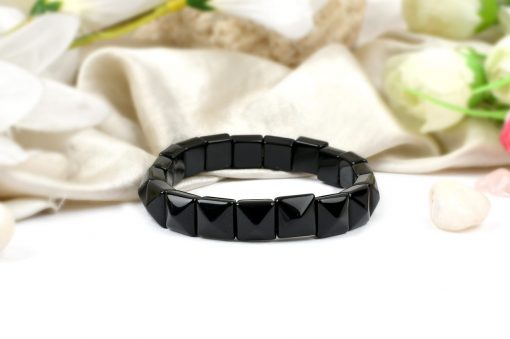 Black Jade Bracelet - Square Beads - For protection from illness, fear and negativity