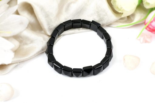 Black Jade Bracelet - Square Beads - For protection from illness, fear and negativity