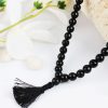 Black Jade Faceted Necklace Mala For protection from negativity and brings good fortune