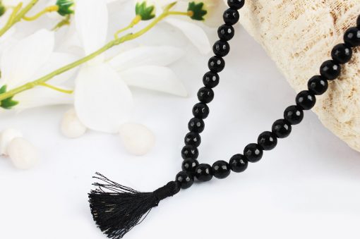 Black Jade Faceted Necklace Mala For protection from negativity and brings good fortune