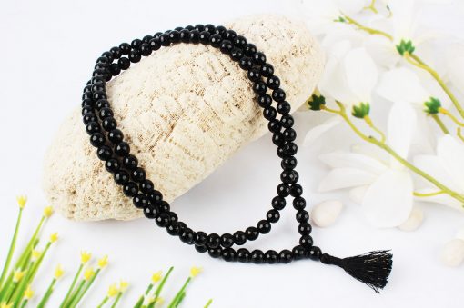 Black Jade Faceted Necklace Mala For protection from negativity and brings good fortune