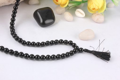 Black Onyx Round Necklace Mala For strength and stamina