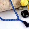 Blue Jade Round Necklace Mala To enhances creativity and wisdom