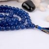 Blue Onyx Round Necklace Mala For strength and confidence