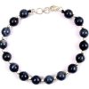 Blue Sapphire Bracelet with silver balls - Round