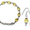 Citrine Faceted Bead Bracelet - Earrings Set - To manifest your goals