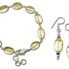 Citrine Oval Bracelet & Earring Set - To elevate self-esteem and discipline