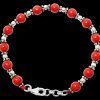 Coral Bracelet in pure silver - To Strengthens will power and gives energy to face challenges in life