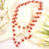 Coral Mala in pure silver flower caps