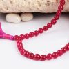 Dark Pink Jade Round Necklace Mala For protection and attracts wealth