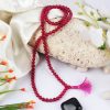 Dark Pink Jade Round Necklace Mala For protection and attracts wealth