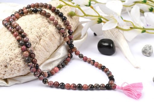 Dark Pink Opal Necklace Mala