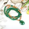 Green Jade and White Sandal Beads Necklace