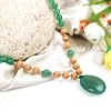 Green Jade and White Sandal Beads Necklace