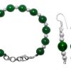 Green Onyx Bracelet and Earrings set - To promotes love, trust and reliability