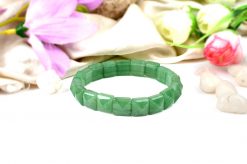 Green Jade Bracelet - Square Beads - To promotes love, trust and reliability