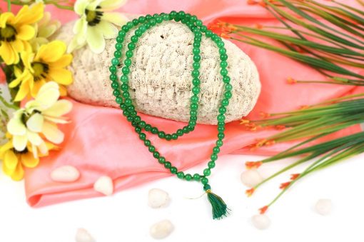 Green Jade Round Necklace Mala