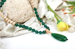 Green Onyx and Tulsi Beads Necklace - To relieves stress and enhances inner strength