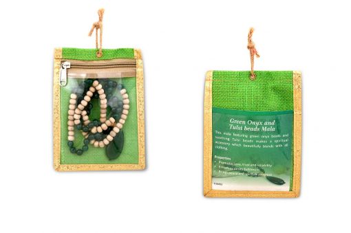 Green Onyx and Tulsi Beads Necklace - To relieves stress and enhances inner strength