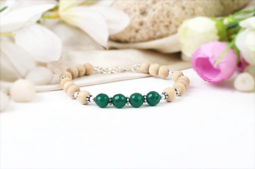 Green Onyx and Tulsi Bracelet - For building relationships and for spiritual growth