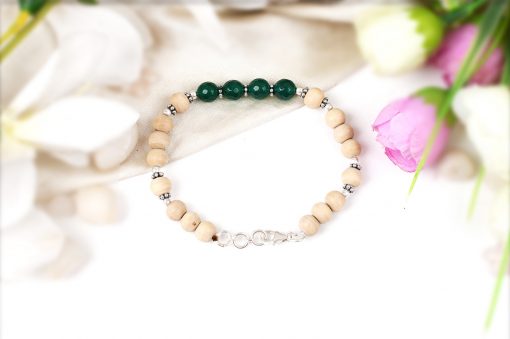 Green Onyx and Tulsi Bracelet - For building relationships and for spiritual growth