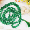 Green Onyx Faceted Necklace Mala - For building relationships and for spiritual growth