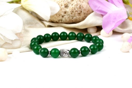 Green Onyx with Buddha Bracelet - to protect evil eyes and relieves stress