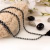 Hematite Faceted Drumshape Necklace Mala -For healing, meditation and protection