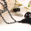 Hematite Faceted Drumshape Necklace Mala -For healing, meditation and protection