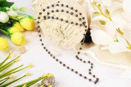 Hematite Necklace Mala - Silver To Bring us back to equilibrium