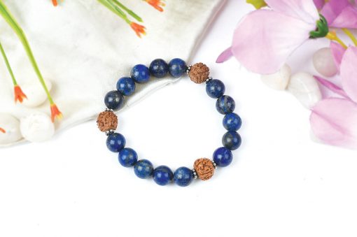 Lapis Lazuli and Rudraksha Bracelet - To build self-confidence and increase awareness