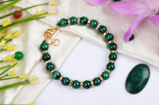 Malachite Bracelet - Gold Polish To expression of feelings and eliminates shyness