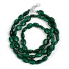 Malachite Oval Necklace Mala - For expression of feelings & eliminates shyness