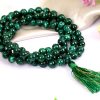 Malachite Round Necklace Mala to promotes the expression of feelings and eliminates shyness