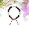 Moon stone and Red Tiger Eye beads Bracelet - for good fortune and success