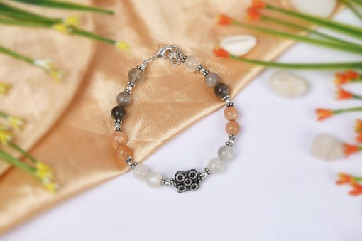 Moonstone Round beads Bracelet - For confidence and protection