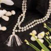 Moonstone Round Necklace Mala - For good fortune and success