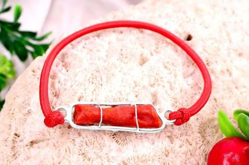 Natural Italian Coral stick bracelet - For removal of obstacles and ensures material happiness