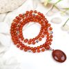 Orange Carnelian and White Sandal beads Mala