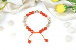 Orange Carnelian with Tulsi Bracelet For protection and happiness