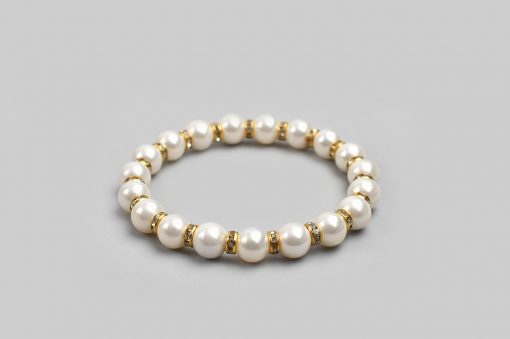 Pearl Bracelet with gold polish chakri For strengthens mental faculties