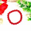 Red Agate Round Bead Bracelet - For protection and healing