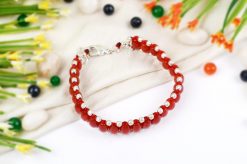 Red Carnelian drum shape bracelet - Design III To awakens talents