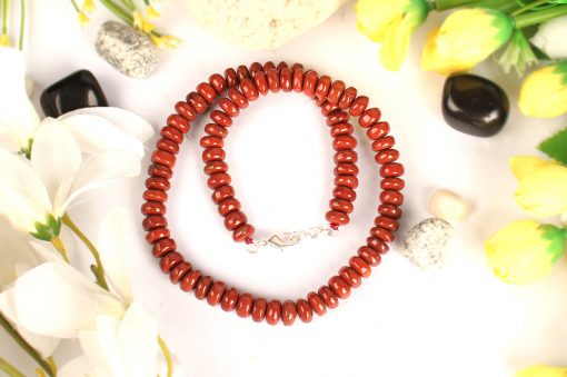 Red Jasper Necklace - Elliptical Beads