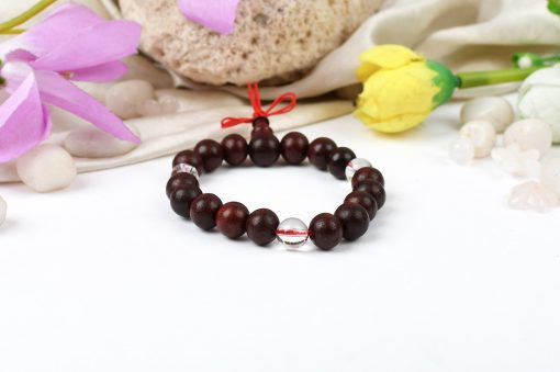 Red Sandalwood and Sphatik Beads bracelet To harmonize the aura and remove negative energy