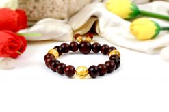 Red Sandalwood and Yellow Citrine Bracelets To ward off the risk to injury or attack